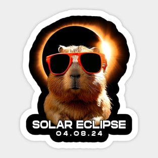 Celestial Capybara Eclipse: Trendy Tee for Capybara Enthusiasts and Eclipses Sticker